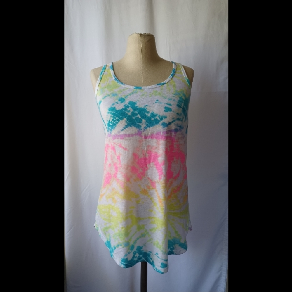 SO rainbow tie dye tank top